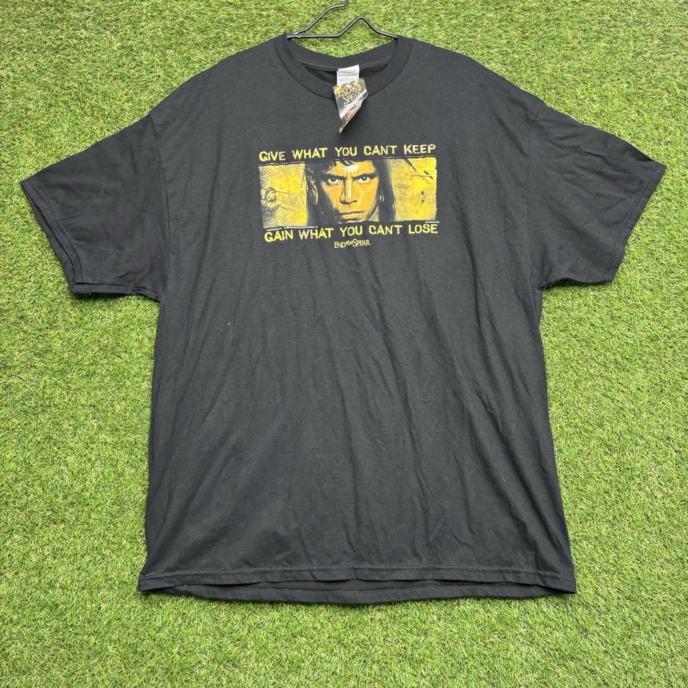 Vintage End of the Spear Movie Promo Shirt Mens 2XL XXL Black Y2K 90s NWT